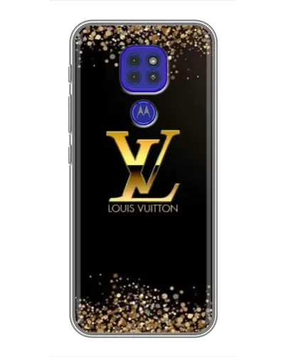 Чохол для Motorola MOTO G9 Play з картинкою «LV — золоті іскри»
