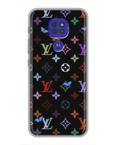 Чохол для Motorola MOTO G9 Play з картинкою «Кольорова монограма LV»