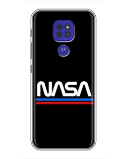 Чехол для Motorola MOTO G9 Play с картинкой «NASA — классика Red Blue»