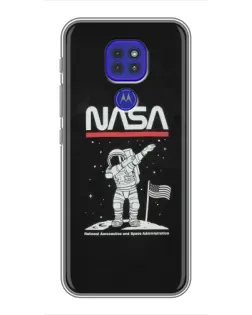 Чохол для Motorola MOTO G9 Play з картинкою «NASA — крокуємо по Місяцю»