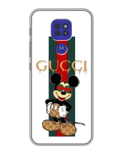Чохол для Motorola MOTO G9 Play з картинкою «Міккі Маус Gucci — смуги»