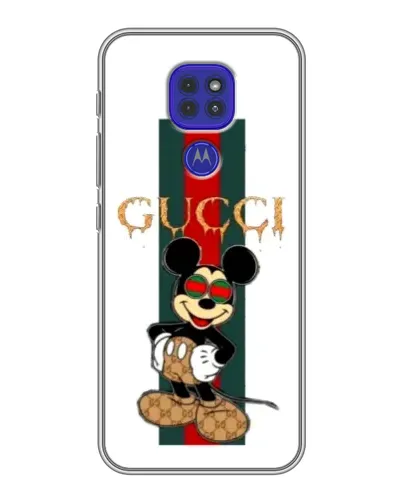 Чохол для Motorola MOTO G9 Play з картинкою «Міккі Маус Gucci — смуги»