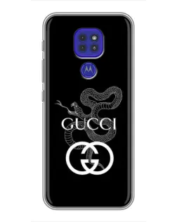 Чохол для Motorola MOTO G9 Play з картинкою «Gucci — срібна змія»