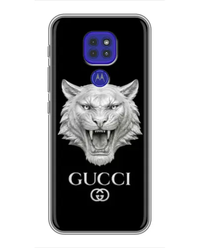 Чехол для Motorola MOTO G9 Play с картинкой «Gucci — серебряный лев» Чехол для Motorola MOTO G9 Play с картинкой «Gucci — серебряный лев»
