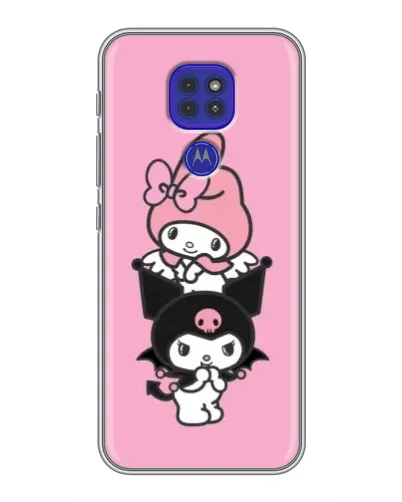 Чехол для Motorola MOTO G9 Play с картинкой «My Melody и Kuromi» Чехол для Motorola MOTO G9 Play с картинкой «My Melody и Kuromi»