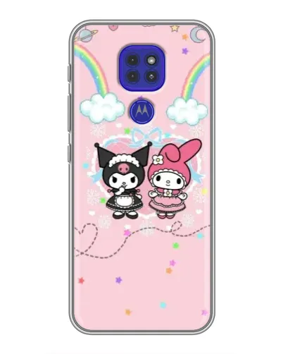Чехол для Motorola MOTO G9 Play с картинкой «My Melody и Kuromi» Чехол для Motorola MOTO G9 Play с картинкой «My Melody и Kuromi»