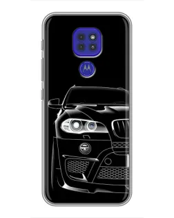 Чехол для Motorola MOTO G9 Play с картинкой «Темный силуэт BMW»