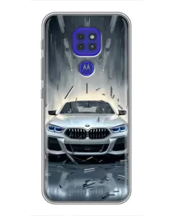 Чехол для Motorola MOTO G9 Play с картинкой «BMW в свете фар»