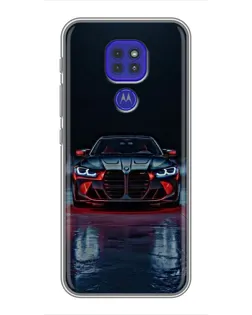 Чехол для Motorola MOTO G9 Play с картинкой «BMW на мокрой дороге»