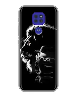 Чехол для Motorola MOTO G9 Play с картинкой «BMW и лев»