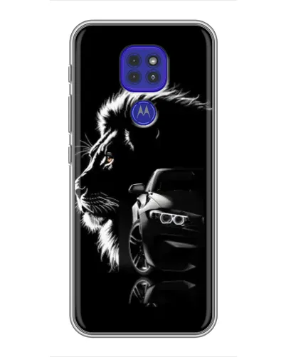 Чехол для Motorola MOTO G9 Play с картинкой «BMW и лев» Чехол для Motorola MOTO G9 Play с картинкой «BMW и лев»