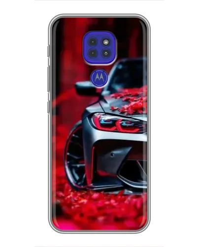 Чехол для Motorola MOTO G9 Play с картинкой «Спортивная BMW и цветы» Чехол для Motorola MOTO G9 Play с картинкой «Спортивная BMW и цветы»