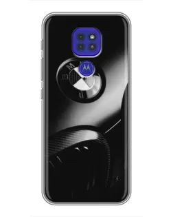 Чехол для Motorola MOTO G9 Play с картинкой «Эмблема BMW — макро»