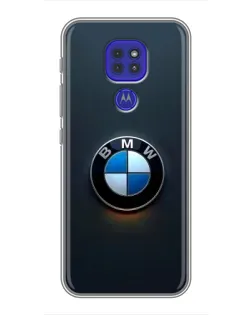 Чехол для Motorola MOTO G9 Play с картинкой «Логотип BMW — минимализм»