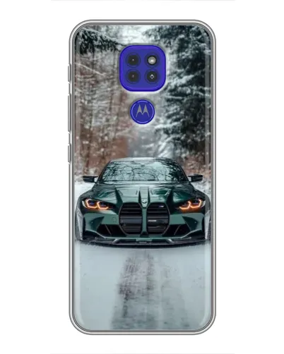 Чехол для Motorola MOTO G9 Play с картинкой «BMW в зимнем лесу» Чехол для Motorola MOTO G9 Play с картинкой «BMW в зимнем лесу»