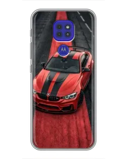 Чехол для Motorola MOTO G9 Play с картинкой «BMW на красной дорожке»