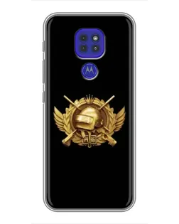 Чехол для Motorola MOTO G9 Play с картинкой «PUBG — оранжевый градиент»