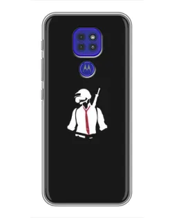 Чехол для Motorola MOTO G9 Play с картинкой «PUBG — силуэт воина»