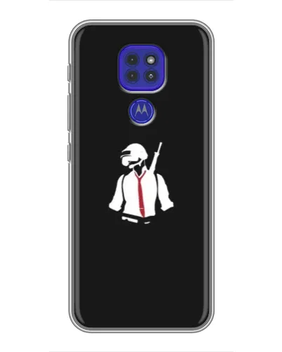 Чехол для Motorola MOTO G9 Play с картинкой «PUBG — силуэт воина»