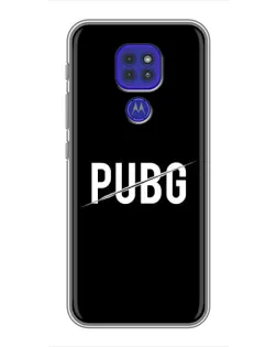 Чехол для Motorola MOTO G9 Play с картинкой «PUBG — белый логотип»
