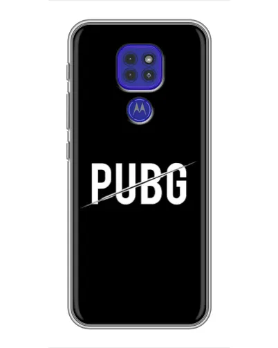 Чехол для Motorola MOTO G9 Play с картинкой «PUBG — белый логотип»