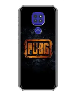 Чехол для Motorola MOTO G9 Play с картинкой «PUBG — золотой логотип»