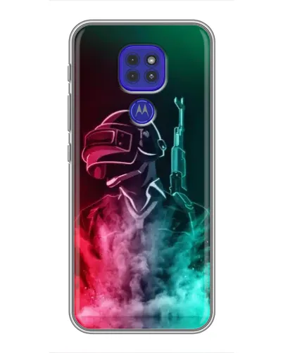 Чехол для Motorola MOTO G9 Play с картинкой «PUBG — огненный воин»