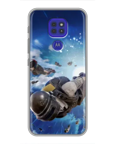 Чехол для Motorola MOTO G9 Play с картинкой «Десант PUBG — прыжок»