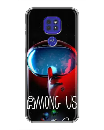 Чехол для Motorola MOTO G9 Play с картинкой «Красный импостер — макро»