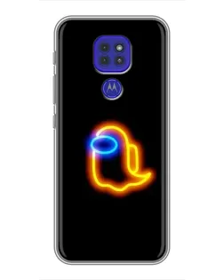 Чехол для Motorola MOTO G9 Play с картинкой «Among Us неоновое сияние»