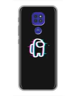 Чехол для Motorola MOTO G9 Play с картинкой «Among Us неон»