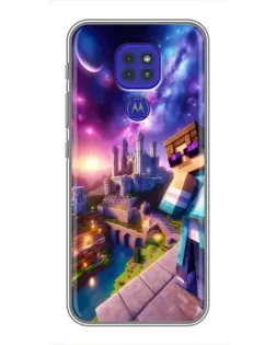 Чехол для Motorola MOTO G9 Play с картинкой «Стив и космос»