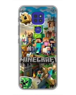 Чехол для Motorola MOTO G9 Play с картинкой «Замок Minecraft»