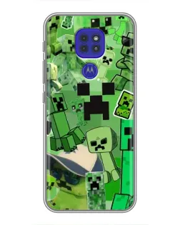 Чехол для Motorola MOTO G9 Play с картинкой «Криперы Minecraft»