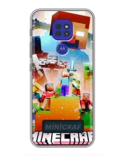 Чехол для Motorola MOTO G9 Play с картинкой «Minecraft герои игры»