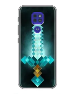 Чехол для Motorola MOTO G9 Play с картинкой «Алмазный меч неон»