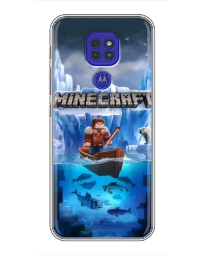 Чехол для Motorola MOTO G9 Play с картинкой «Minecraft ледяной мир» Чехол для Motorola MOTO G9 Play с картинкой «Minecraft ледяной мир»