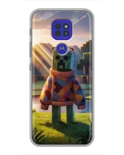 Чехол для Motorola MOTO G9 Play с картинкой «Крипер в свитере»