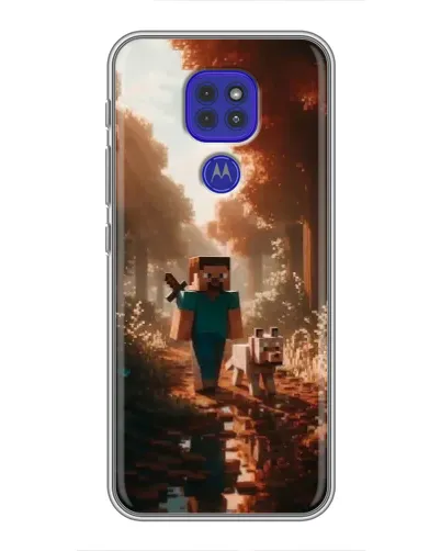 Чехол для Motorola MOTO G9 Play с картинкой «Стив в лесу» Чехол для Motorola MOTO G9 Play с картинкой «Стив в лесу»