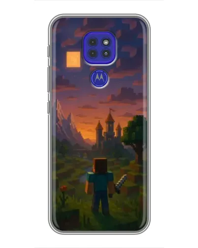 Чехол для Motorola MOTO G9 Play с картинкой «Стив у башни» Чехол для Motorola MOTO G9 Play с картинкой «Стив у башни»