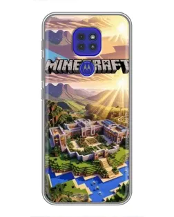 Чехол для Motorola MOTO G9 Play с картинкой «Minecraft панорама»