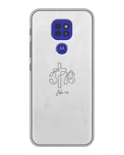Чехол для Motorola MOTO G9 Play с картинкой «Иоанна 3:16 Крест»