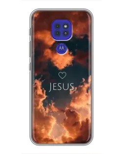 Чехол для Motorola MOTO G9 Play с картинкой «Сияние Имени Jesus»