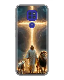Чехол для Motorola MOTO G9 Play с картинкой «Лев Иуды и Свет»