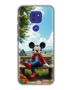 Чохол для Motorola MOTO G9 Play з картинкою «Міккі на лавці»