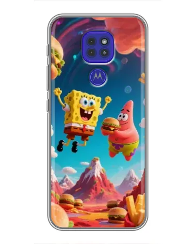 Чехол для Motorola MOTO G9 Play с картинкой «Космический фастфуд»