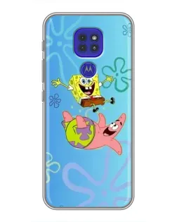 Чехол для Motorola MOTO G9 Play с картинкой «Спанч Боб и Патрик»
