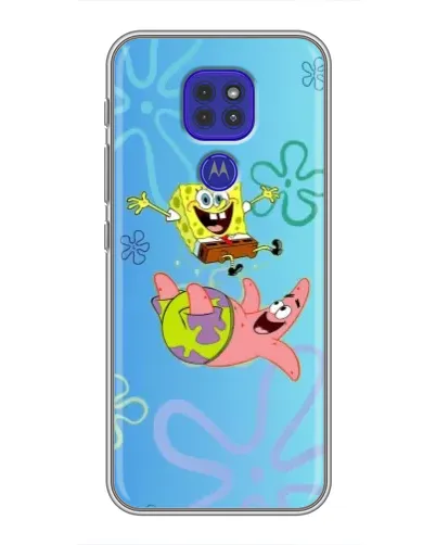 Чехол для Motorola MOTO G9 Play с картинкой «Спанч Боб и Патрик»