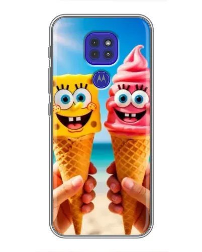 Чехол для Motorola MOTO G9 Play с картинкой «Спанч Боб мороженое»