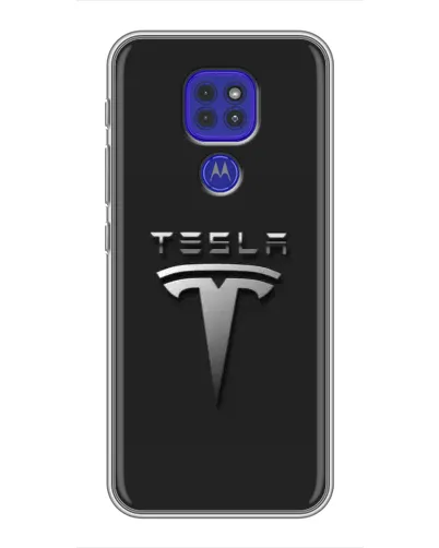 Чехол для Motorola MOTO G9 Play с картинкой «Стальной логотип Tesla» Чехол для Motorola MOTO G9 Play с картинкой «Стальной логотип Tesla»